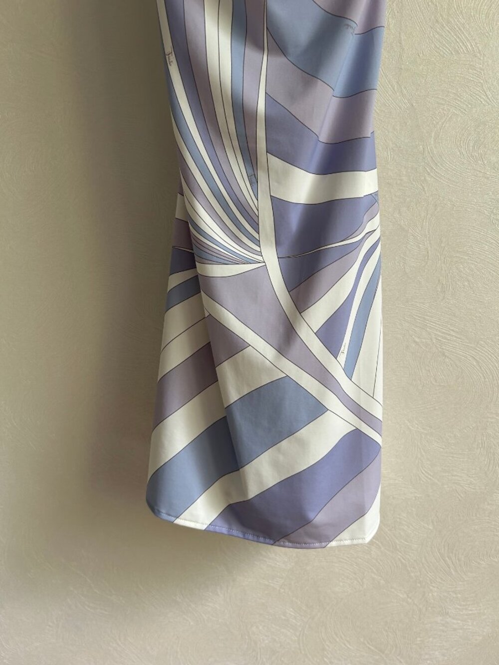 Emilio Pucci Linear Wave Print Cowl Neck Cross Back Mini Slip Dress - Picture 8 of 9